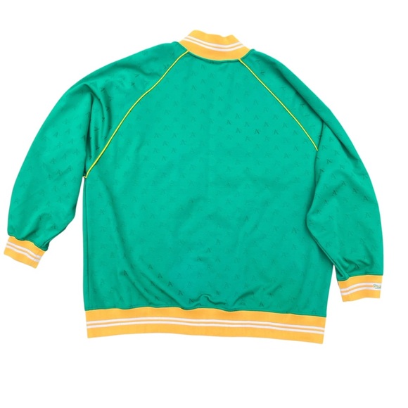 Mitchell & Ness Oakland A’s Vintage Track Jacket Green Yellow 3XL Streetwear - Picture 7 of 8